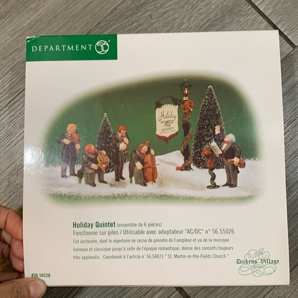 Department 56 Light Up Dickens Village Holiday Quintet Set of 6 in Box Tested